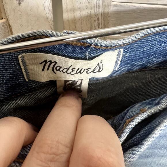 MADEWELL Women's Relaxed Denim Jean Shorts Rosemount Wash Destroyed Hem Size 26 - Picture 7 of 12